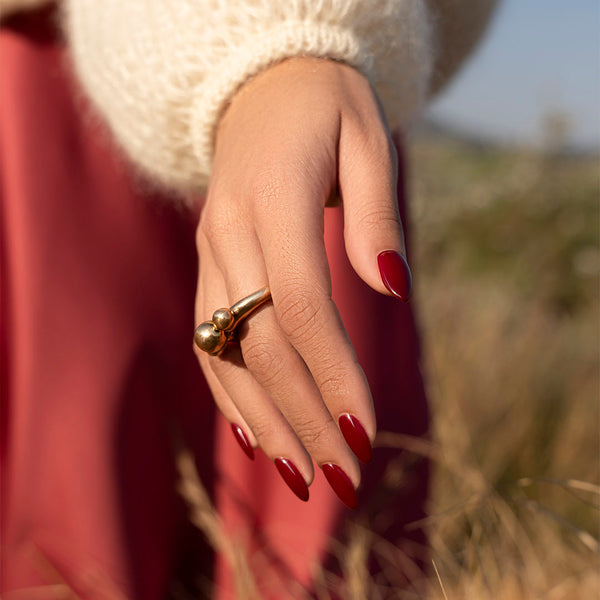 Burgundy gel nails