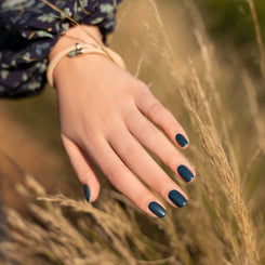 Blue black gel nails